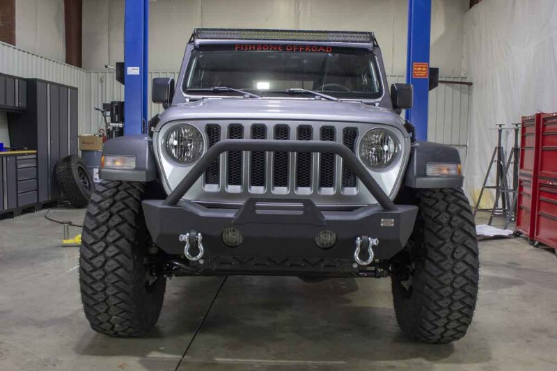 Jeep Wrangler JL Front Bumper - Fishbone Offroad - Mako Front - Black textured powder coat - `18-`27